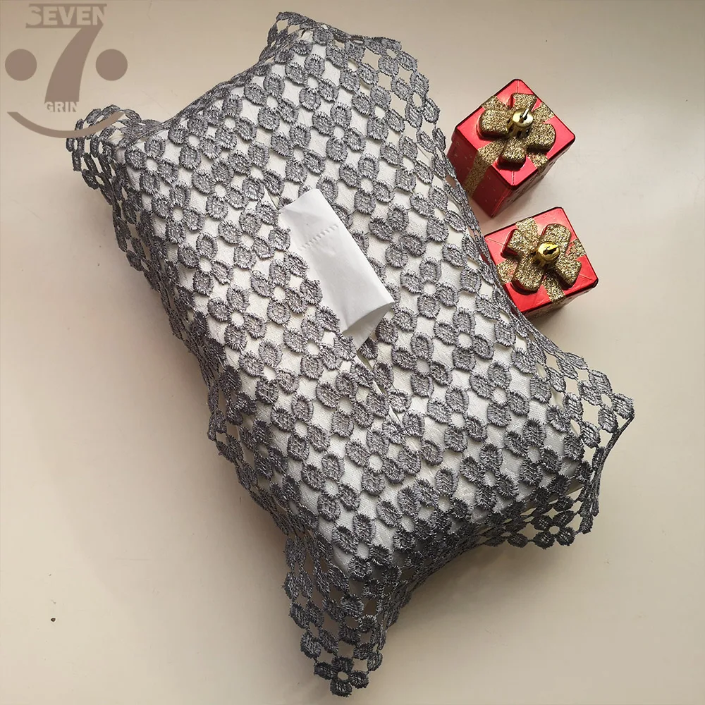 Винтажный стиль серый/желтый плед полиэстер вышитые ткани коробка чехол для