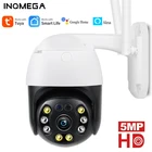 INQMEGA наружная 5MP HD IP камера WiFi 4X ZOOM PTZ купол AI Обнаружение человека CCTV наблюдение полный цвет Пульт дистанционного управления для Alexa Google