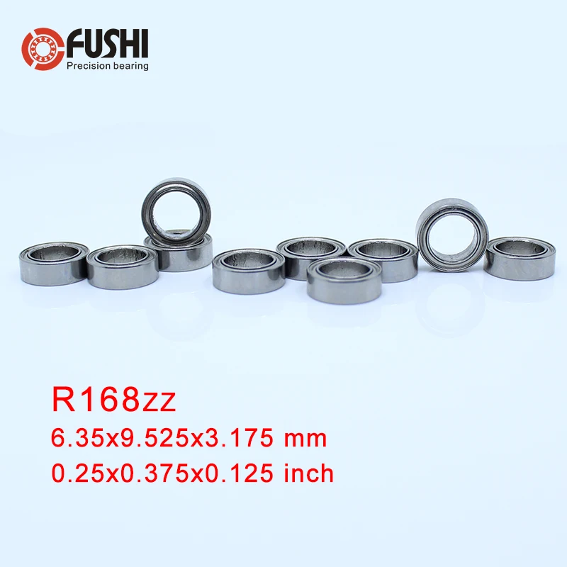 Подшипник R168ZZ ABEC-1 (10 шт.) 1/4 &quotx3/8&quot x1/8 &quotдюйм миниатюрный R168 ZZ Шариковые
