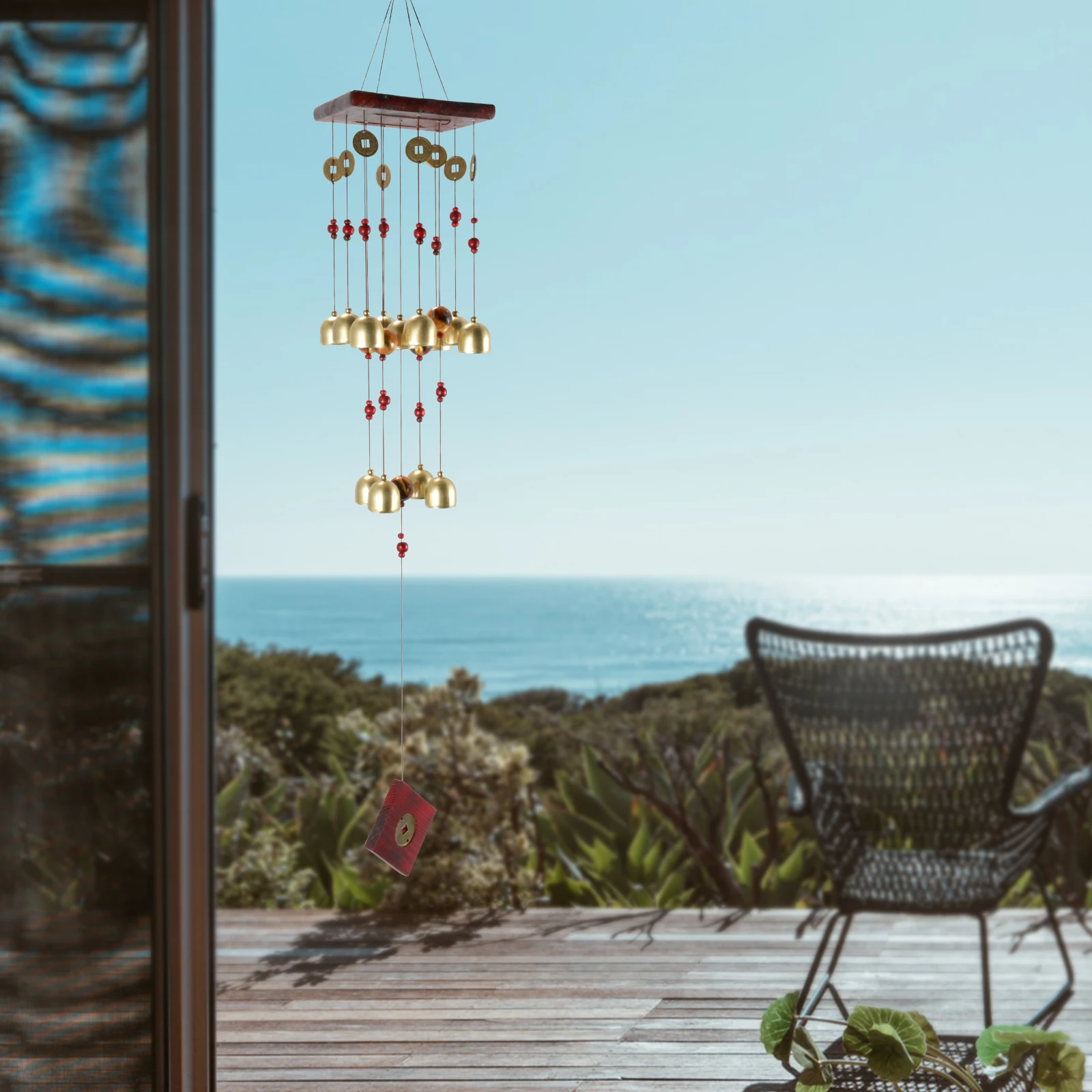 

13 колокольчиков, колокольчики ветра, высокое качество, изысканный прочный подвесной орнамент, подвесное украшение для балкона, улицы, сада, ...