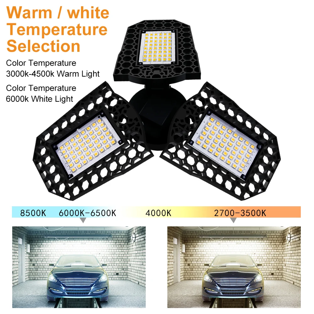 

LED Bulb E27 LED Lamp Deformable Garage Light 110V 220V Waterproof Light Bulb For Warehouse Factory Workshop Gym