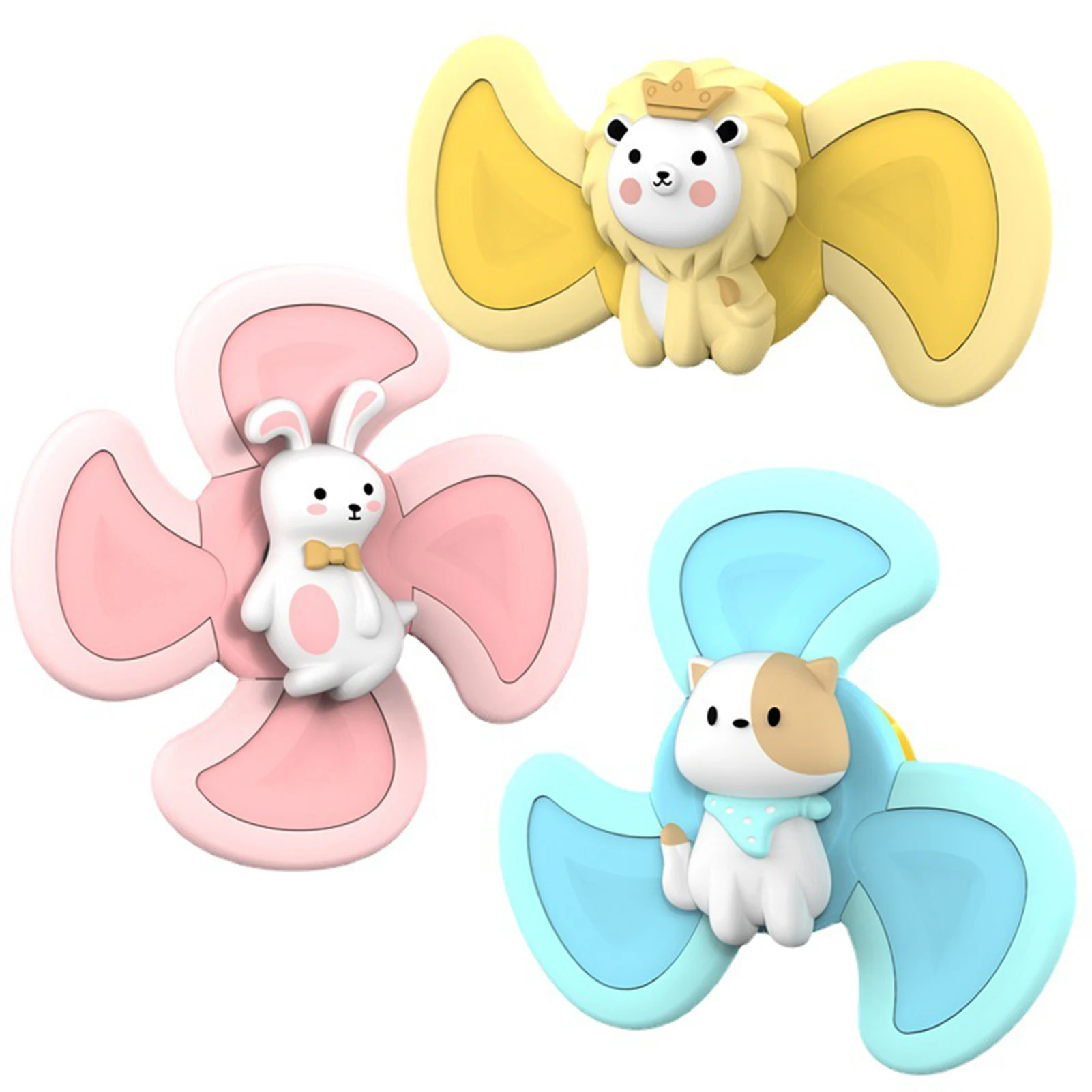 

3PCS Suction Cup Toys Safe Interesting Baby Bath Toys Safe Toy Children Classic Funny Kids Toys Cute Cartoon Animal Suction Cup