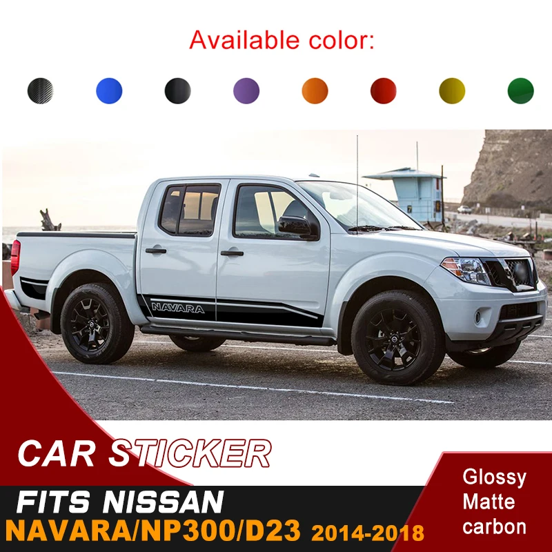 

2Pcs left and right stripe side door graphic Vinyl car sticker fit FOR NISSAN NAVARA NP300 2014-2019