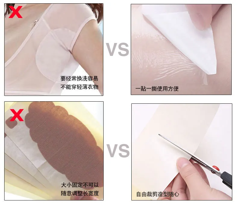 

1 Roll Disposable Armpit Prevent Sweat Pads Transparent Underarm Dry Dry Antiperspirant Sticker Keep Dry Sticker