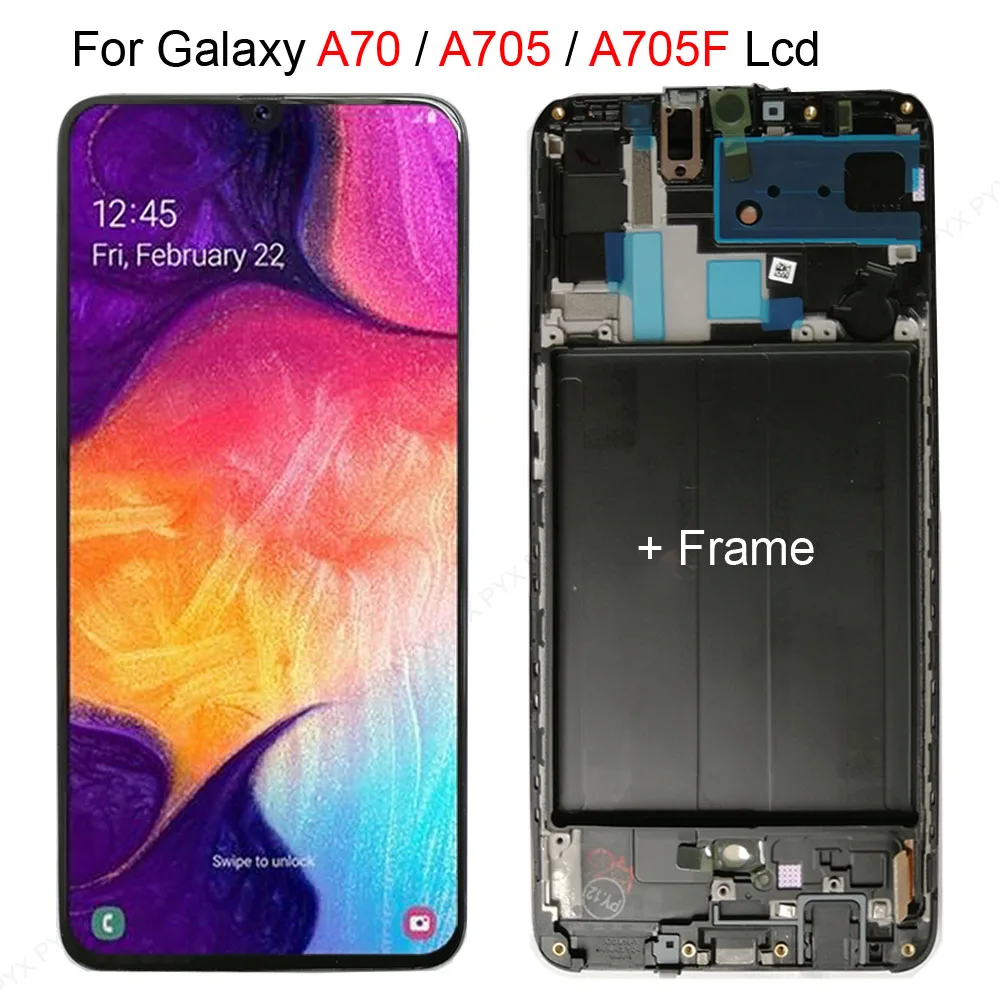 ЖК дисплей AMOLED TFT для SAMSUNG Galaxy A70 A705 с сенсорным экраном и дигитайзером в сборе 2019