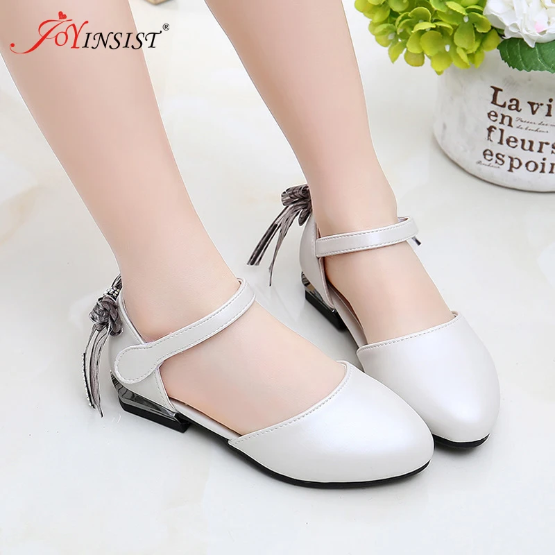 Кожаные туфли для девочек Осенние сандалии с бантом новинка 2021 детская обувь