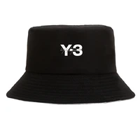 bucket hat hot new fashion 3y johji yamamoto flat top breathable bucket hats unisex summer printing fishermans hat tops