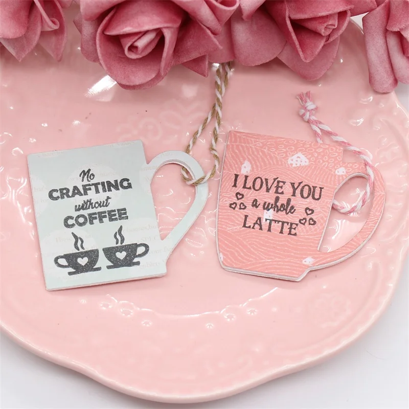 

2019 Coffee Mug Shaker Tags Christmas Metal Cutting Dies/Stamp for DIY Scrapbooking album Decorative Embossing Paper Cards