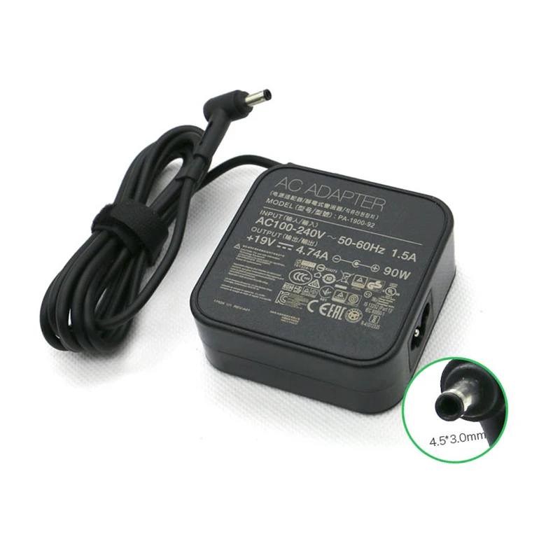 

Laptop Power Supply for Asus 19v 4.74A 90W Laptop Charger Ac Adapter Q534 Q534U Q534UX Q524 Q524U Q524UQ UX51VZA UX51VZ 4.5mm