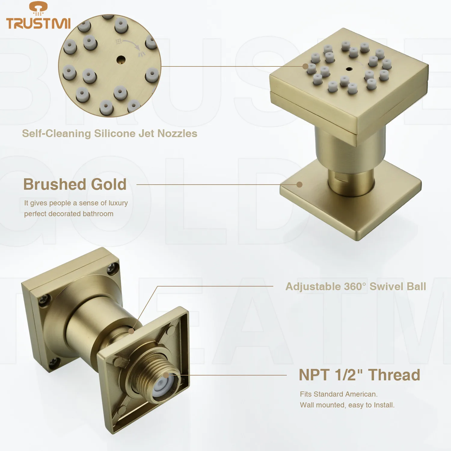 Насадка для душа с эффектом дождя латунная Распылительная насадка спа-процедур