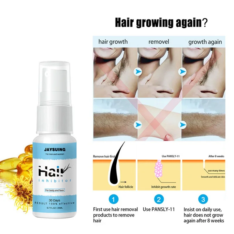 

Hair Growth Inhibitor, Hair Inhibitor, Hair Removal Spray, Hair Inhibiting Stop Growth Spray For Men Women Legs, Hands, Arms, Un