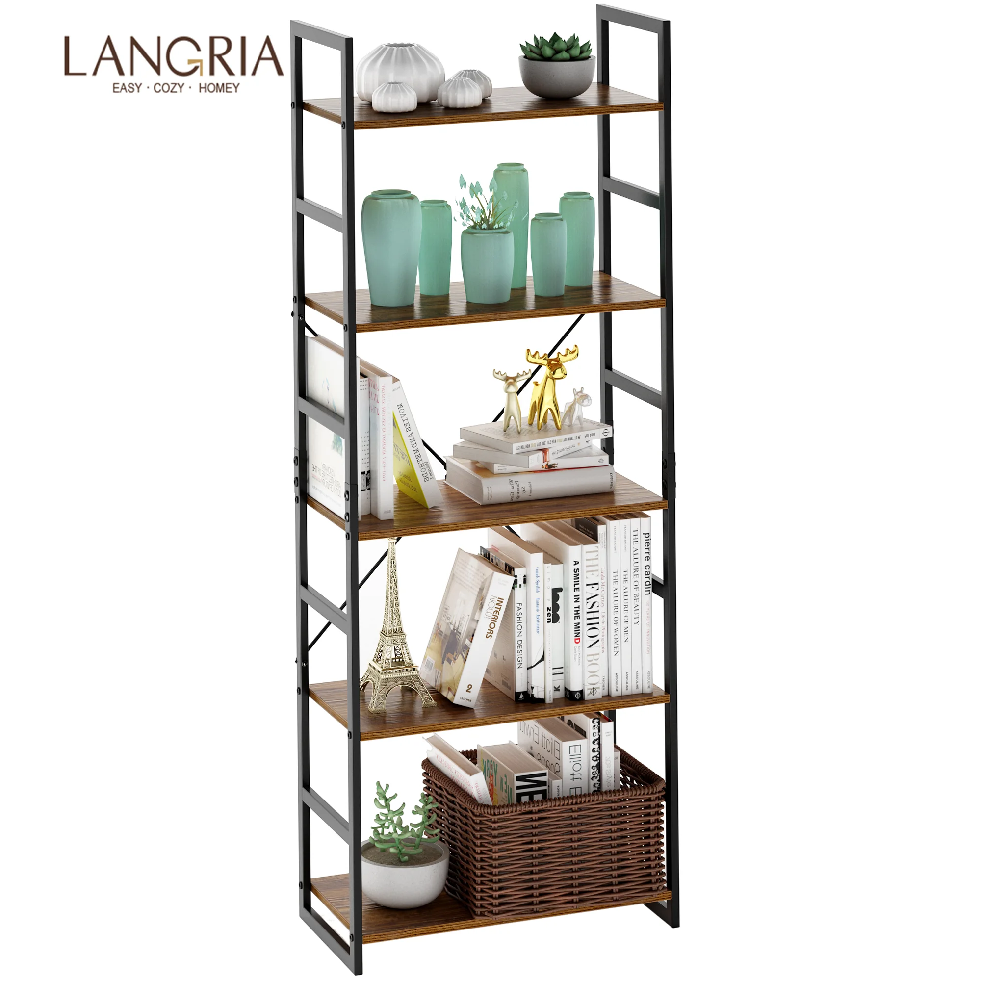 LANGRIA металлическая книжная полка организатор крепкая 5 ти слойной
