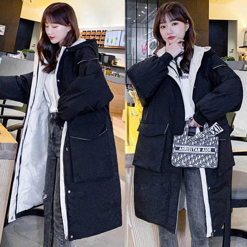 Women Mid-length Off-season Down Padded Jacket Padded Jacket 2022 Winter Female New Loose Fashion hooded  Warm Padded Coat A257