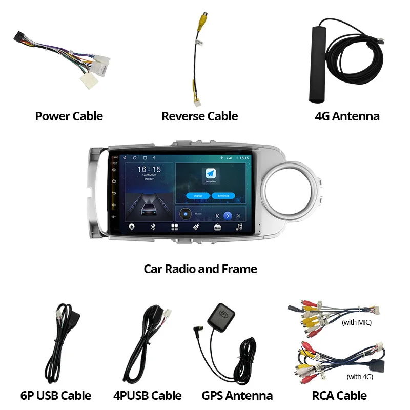 

2Din Android 10.0 Car Radio For Toyota Yaris 2012-2017 GPS Navigation Car Multimedia Player Auto Radio DSP Stereo Receiver IGO
