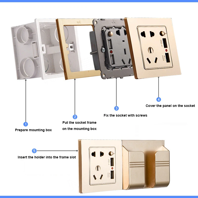 USB настенный держатель мобильный телефон 5 В мА Подставка для зарядки смартфона