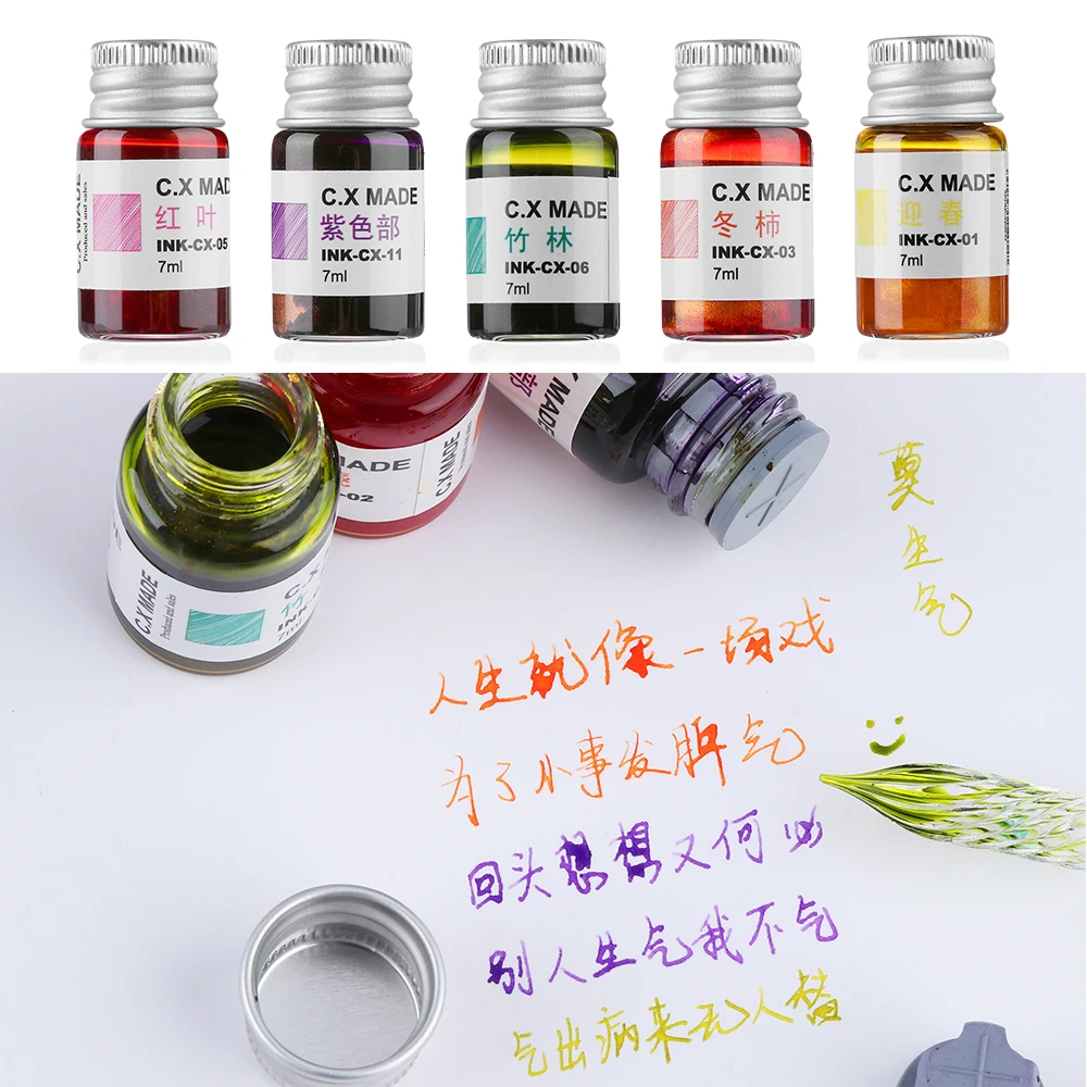 Цветная чернильная канцелярская живопись авторучка не Углеродные чернила для