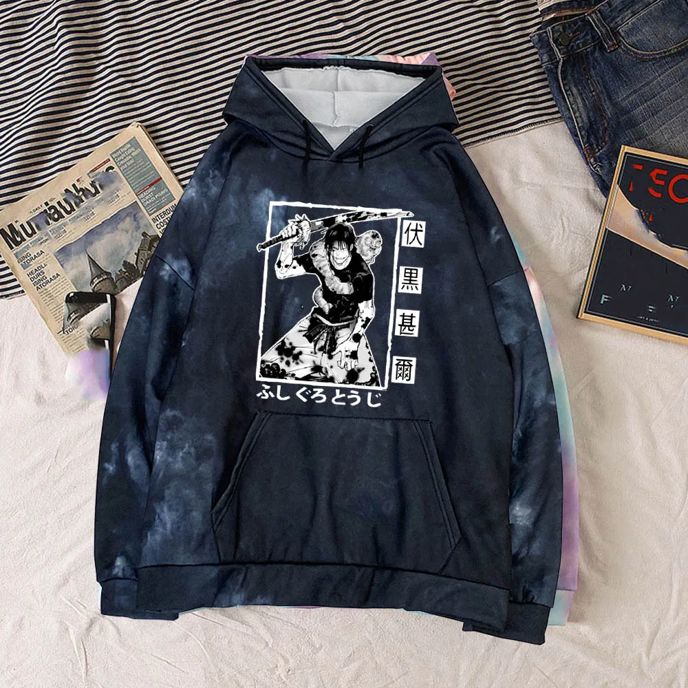 

Harajuku Jujutsu Kaisen Comics Fushiguro Megumi Print Hoodies Casual Hoody Hip Hop Streetwear Pullover Tops