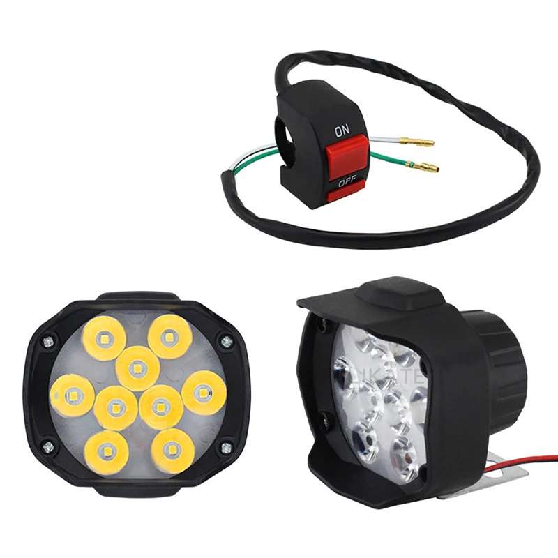 

1 шт., мотоциклетная светодиодная лампа, 9 бусин, 9-85 В/12 В, 15 Вт, 1500 лм