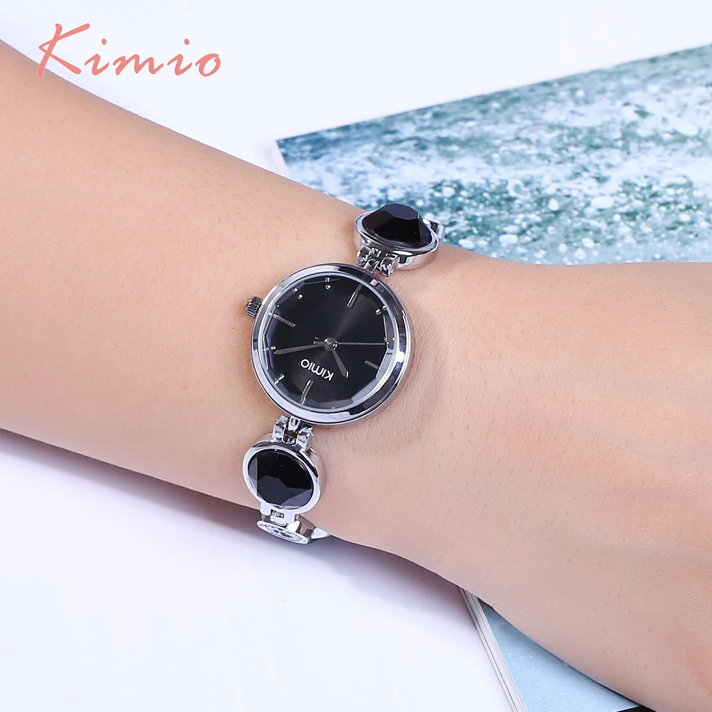 KIMIO Fanshion качественные кварцевые часы с браслетом со стразами женские 2019