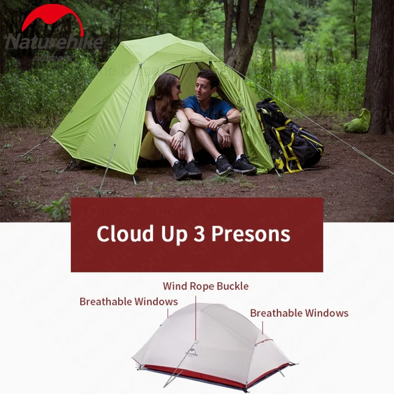 Туристическая палатка Naturehike Cloud Up 1 2 3 Модернизированная Ультралегкая