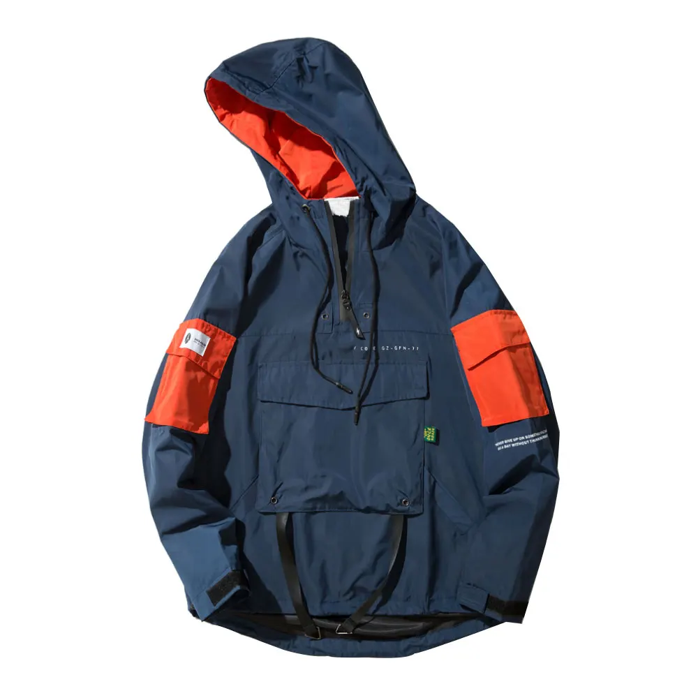 

Front Pocket Pullover Jackets Half Zipper Hoodie Jacket Windbreaker Coats