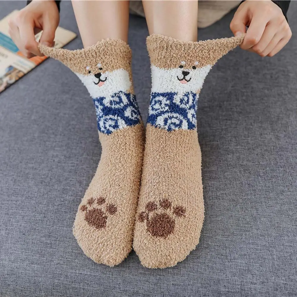

Носки женские теплые с мультяшными животными, на осень/зиму