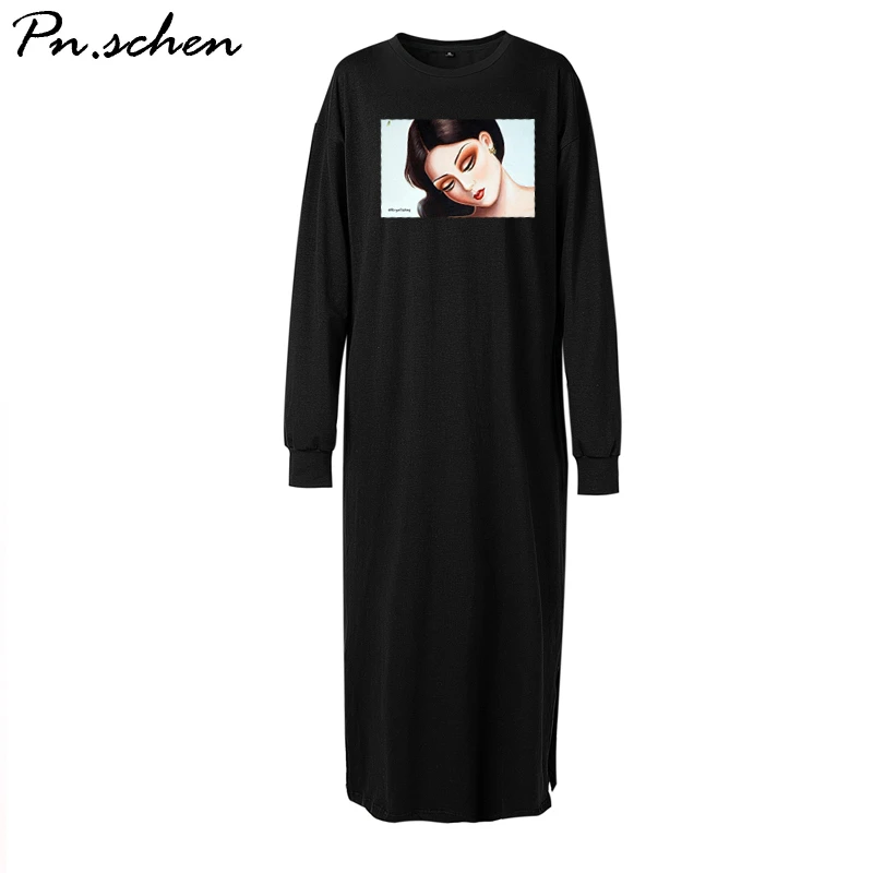 

Loose Long Maxi Cotton Dresses For Women Clothing Oversized Xxl 3xl 4xl 5xl 6xl 7xl Plus Size Black Harajuku Autumn Spring Tops