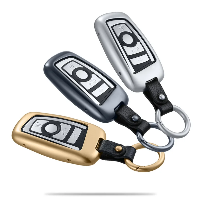 

Aluminum Alloy Auto Key Cover Case Holder Shell key protective cover Keychain Smart Key For BMW 1 2 5 7 series X3 X4 X5 F15 X6