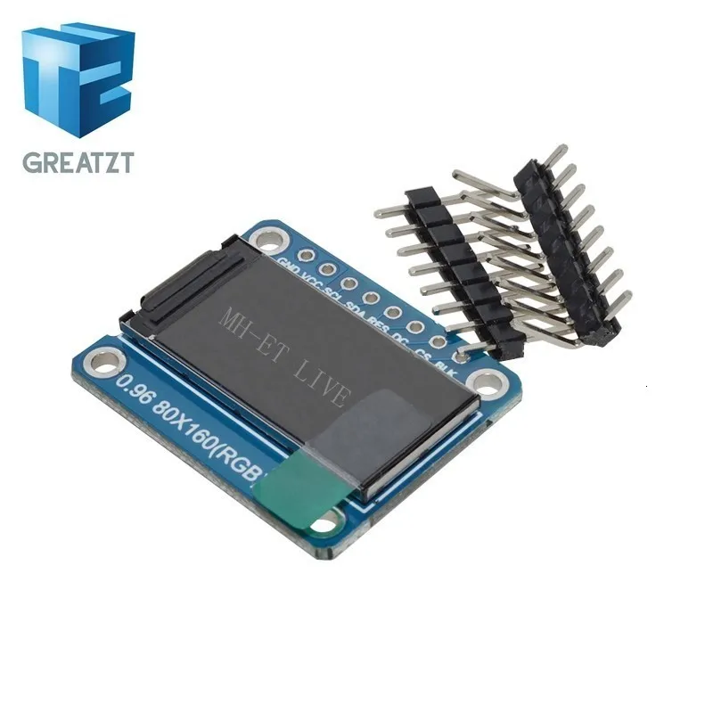 GREATZT TFT дисплей 0,96/1,3 дюймов ips 7P SPI HD 65K полноцветный ЖК-модуль ST7735 Привод IC 80*160(не OLED) для Arduino