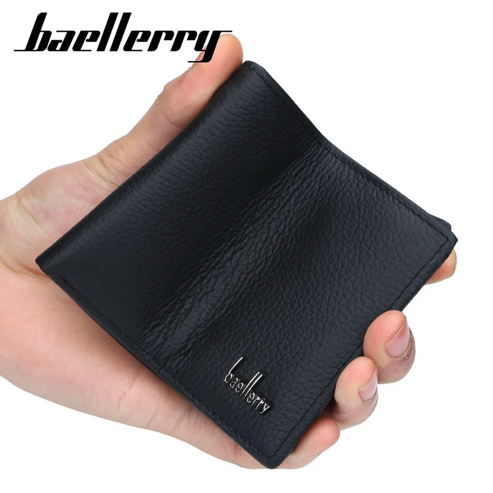 Мужские кошельки с гравировкой имени короткий бумажник из натуральной кожи