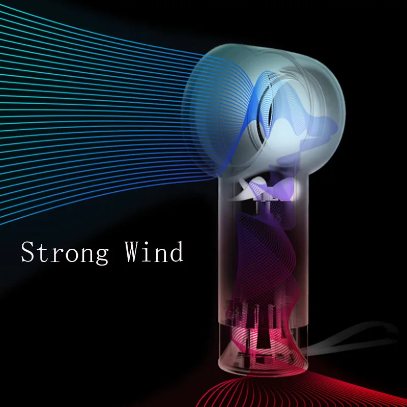 

New Mini Handheld Bladeless Fan Portable USB Rechargeable Air Cooler Fan for Outdoor Camping Travelling Safe for Kids & Adults