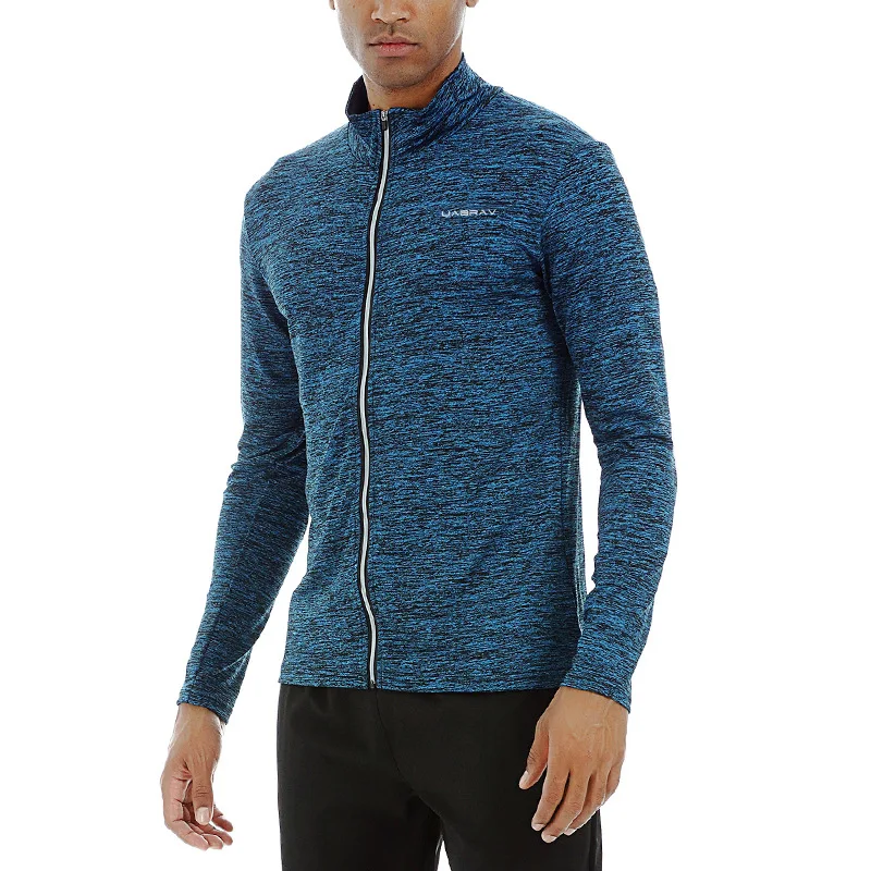 Новая мужская куртка для бега на молнии с длинным рукавом Rashguard тренировочная