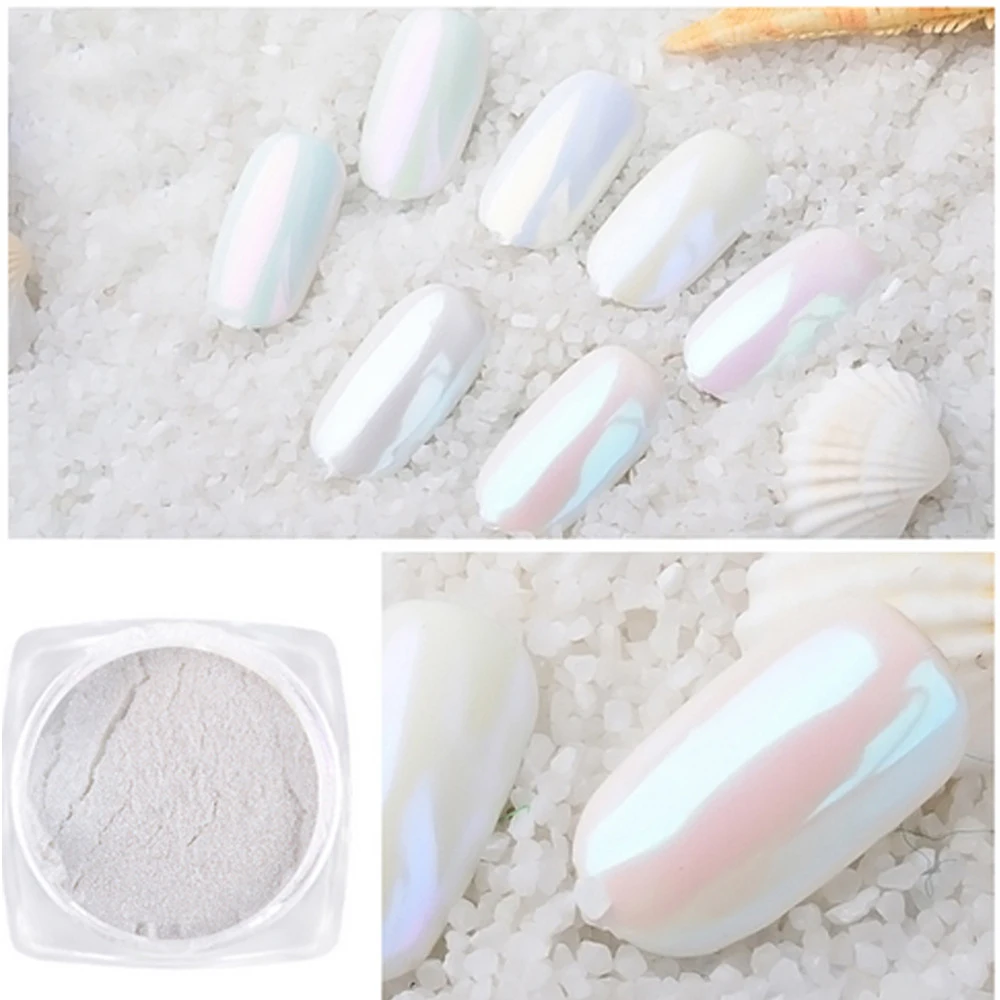 7pcs Mirror Nail Decorations Powder Shimmer Mermaid Pigment For Nails Glitter Shell Dust DIY Summer Polish Decor | Красота и здоровье