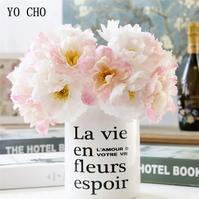 

5/7 Heads Bouquet Peonies Rosemary Artificial Flowers Silk Peonies Bouquet Flowers Wedding Home Decor Fake Peonies Roses Flower