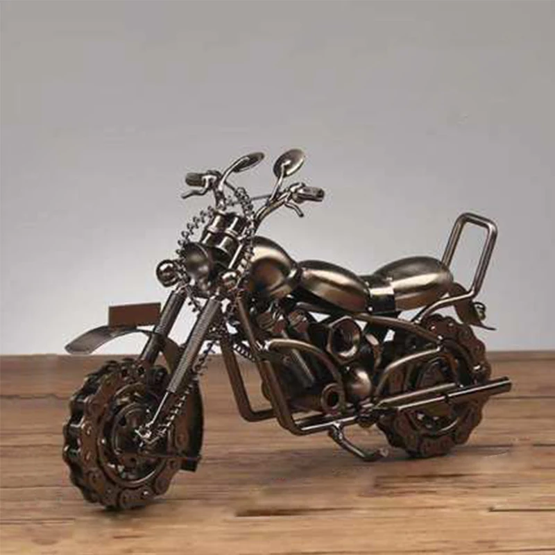

Creative Wrought Iron Motorcycle Model Decoration Retro Car Doll Iron Motorcycle Handmade Metal Home Decoration Decoration