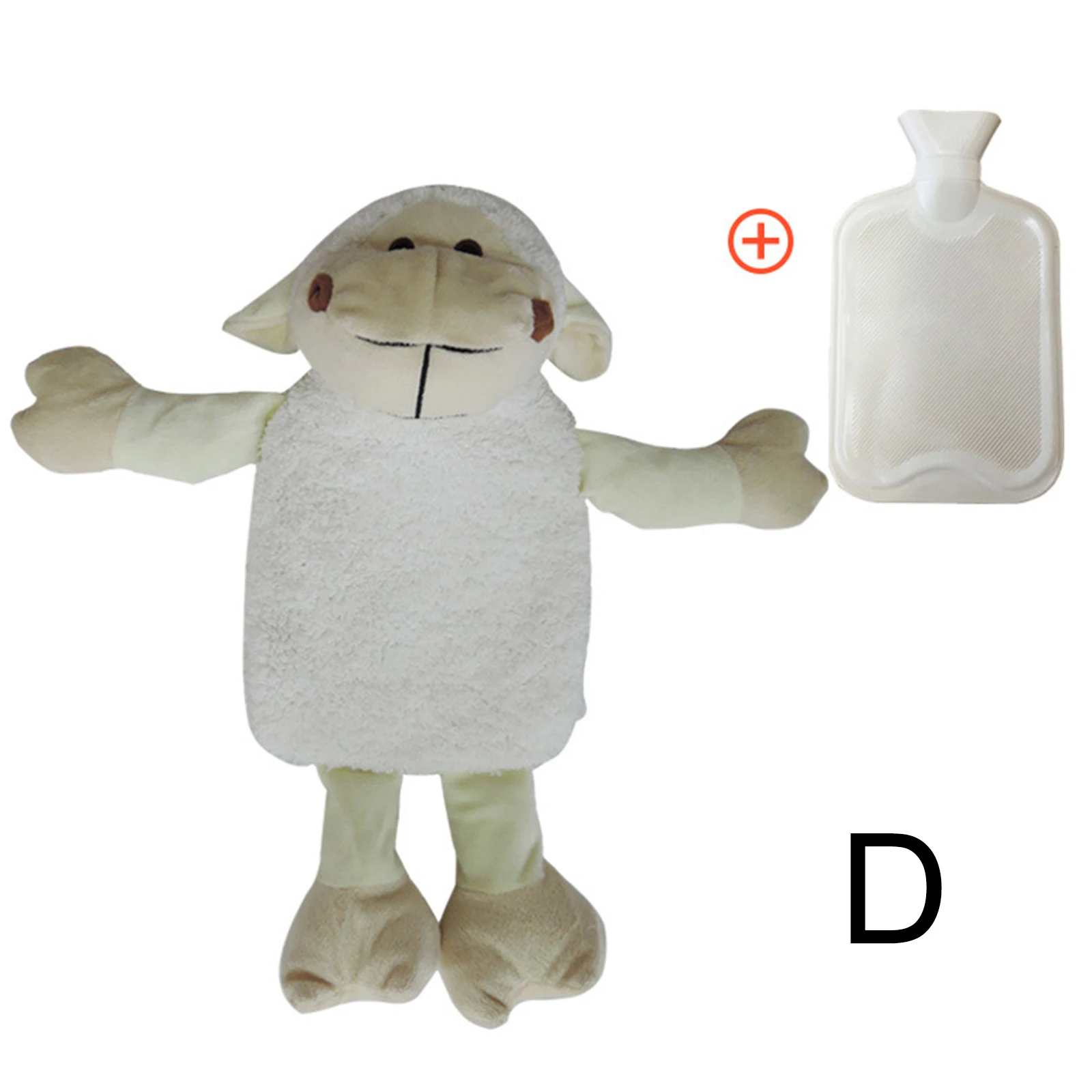 

High Hot Water Bottle with Cute Cartoon Plush Soft Animal Shape Covers Hand Warmer Winter Supplies UEJ