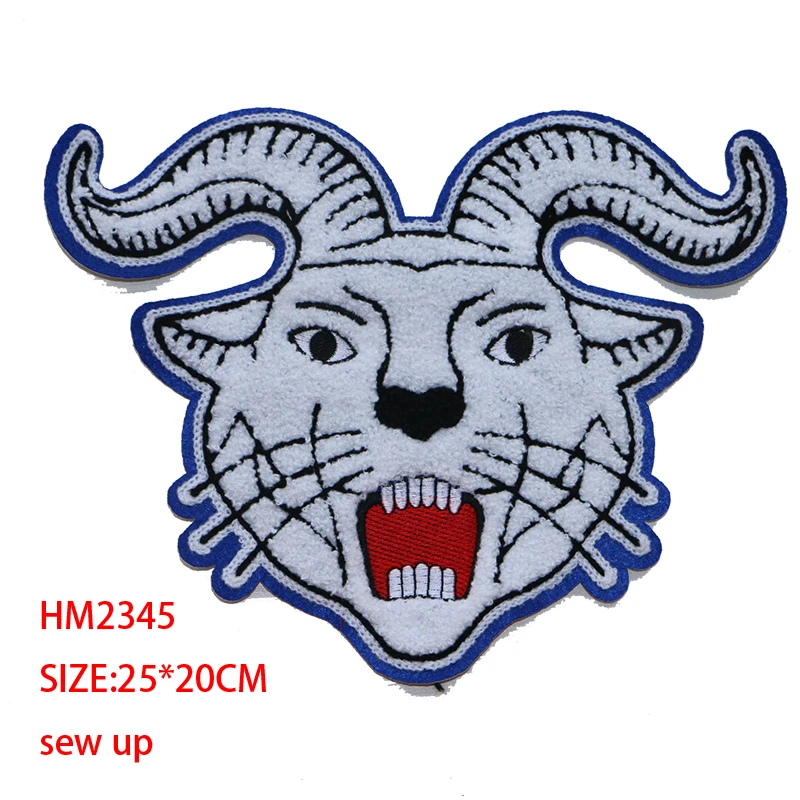 Cartoon Decorative Patch Sheep Black panther Rabbit icon Towel Embroidered Applique Patches For DIY Iron on Badges clothes | Дом и сад