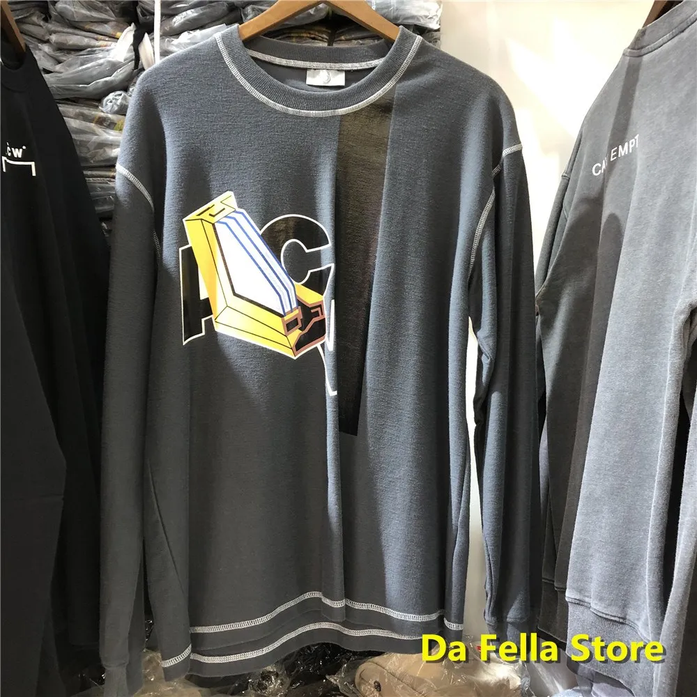 

2020 A COLD WALL Long Sleeve T-shirt Men Women ACW geometric modeling Logo Print A COLD WALL* T-shirts B/1 White stitches Tops