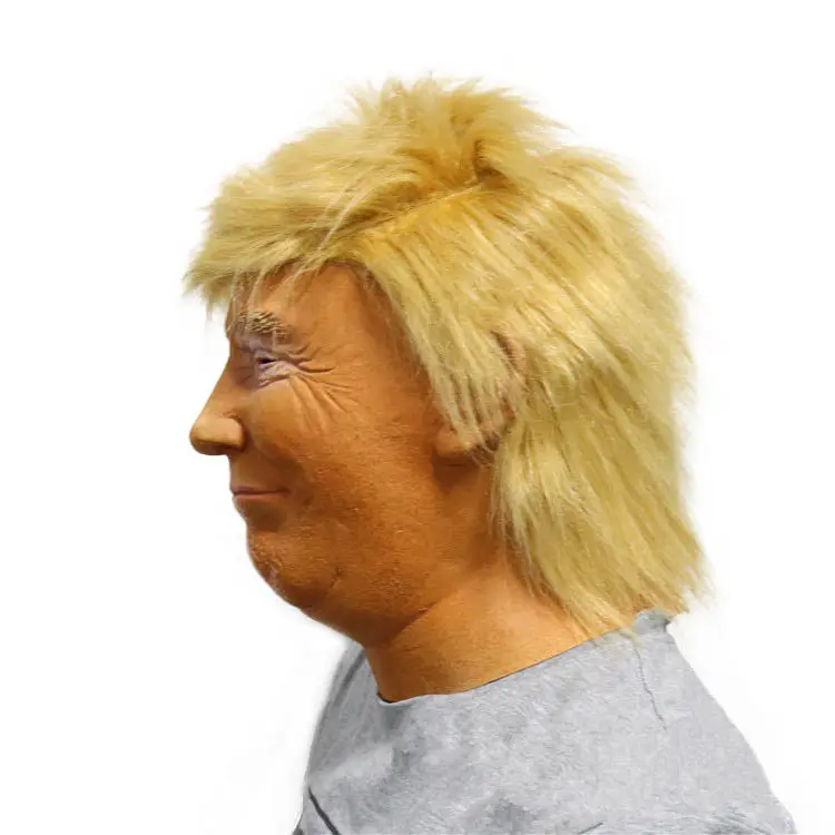 [Funny] Halloween Dress Latex Donald Trump Mask High Quality Rubber cosplay Costume party toy kids adult gift prank game | Игрушки и
