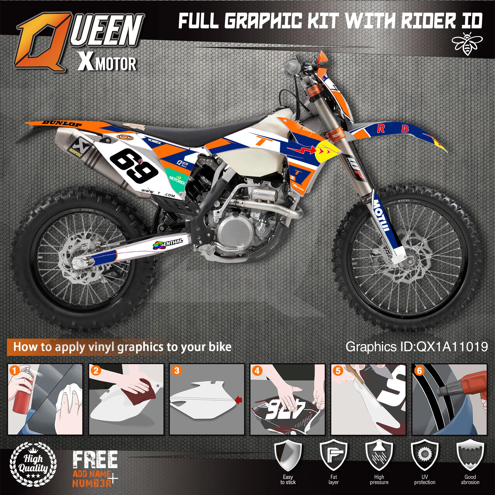 Набор наклеек QUEEN X для KTM 2011 2012 SX SXF 2013 EXC XC-W EXC-F 019 | Автомобили и мотоциклы