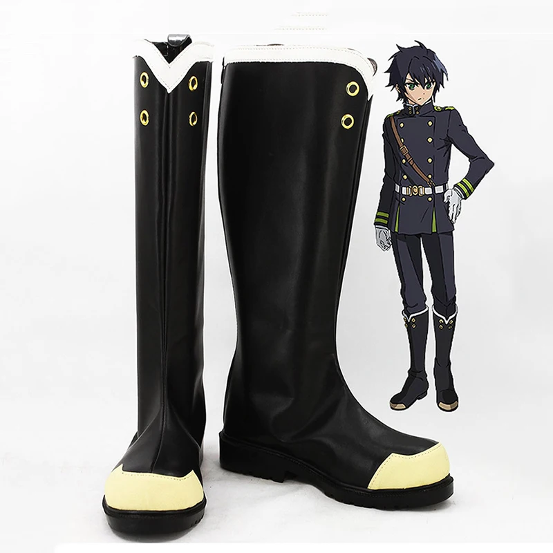 Аниме Комикс сераф конца косплей обувь сапоги Yuichiro Hyakuya солдат Косплей Хэллоуин