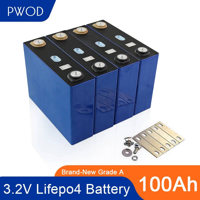

PWOD 16 шт. класса А с лакированным 3,2 v 100ah Lifepo4 Батарея литий-железо-фосфатных аккумуляторов и ячейки 48V для солнечных батарей RV пакет ЕС и США бе...