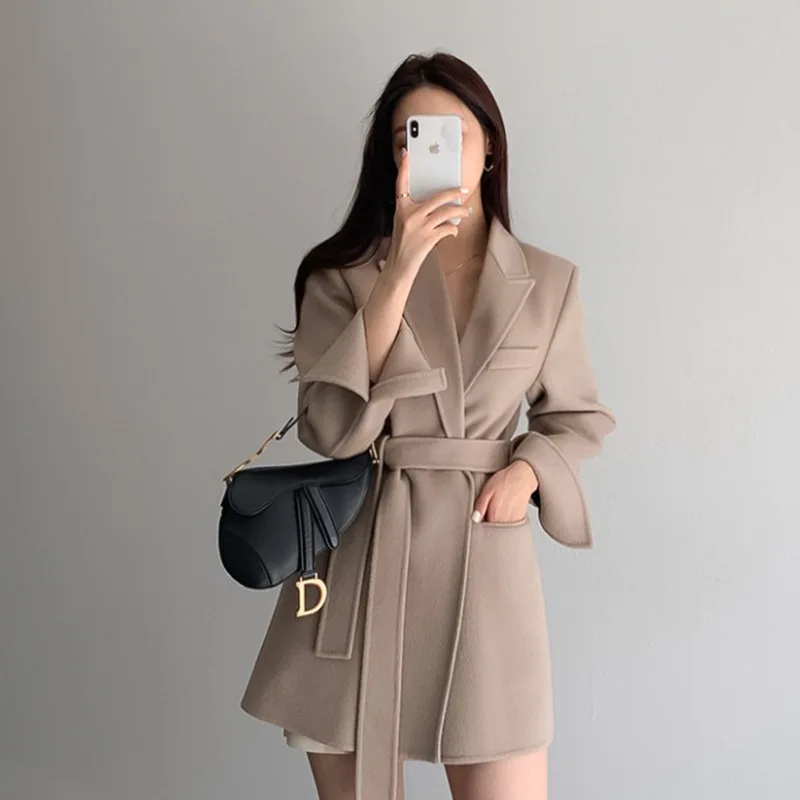 

Plus Size Cashmere coat Autumn Winter Coats 2021 European Style Women Long Coats Single-breasted Hairy Female Jacket Coat Women