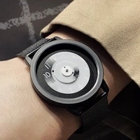 2020 enmex creative hit colour band wristwatch focal point special design hidden numbers fashion men casual quartz watch