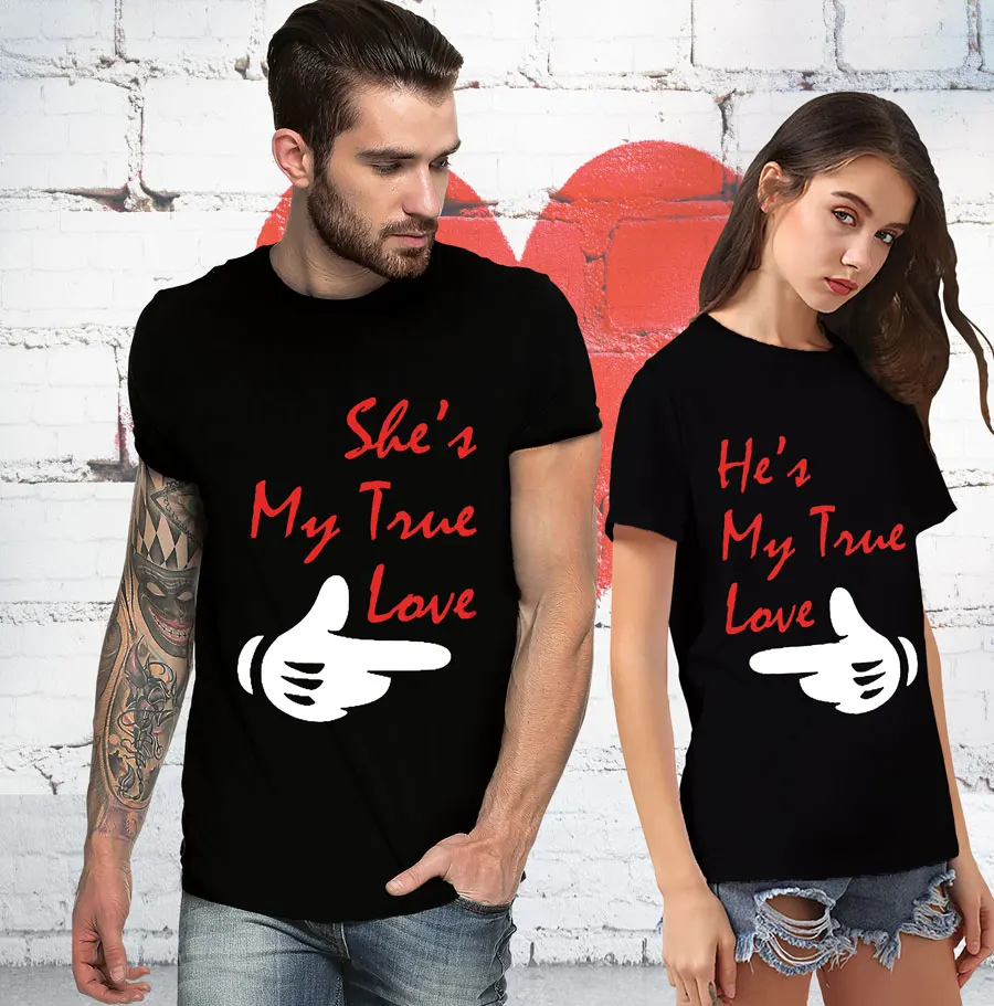 

New Arrivals Asian Size New brand My True Love Couple T-shirt