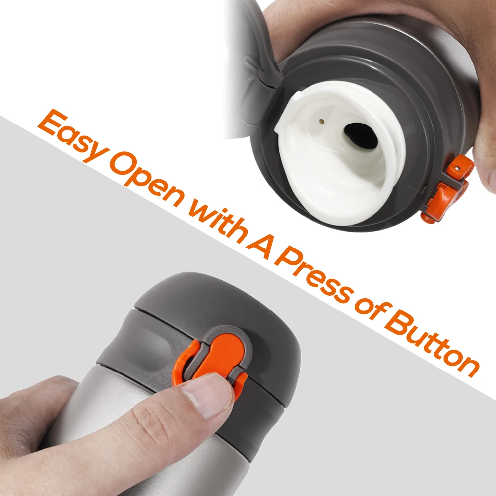 Lixada 400ml Camping Titanium Vacuum Insuated Water Bottle Fitness Sports Press Button Leakproof | Спорт и развлечения