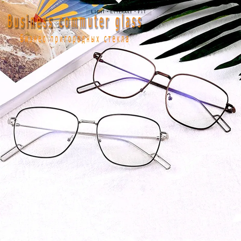 

Квадратные оптические прозрачные оправы для очков женские Ретро оверсайз оптические очки женские модные Асимметричные металлические оправы для очков ПРИ близорукости