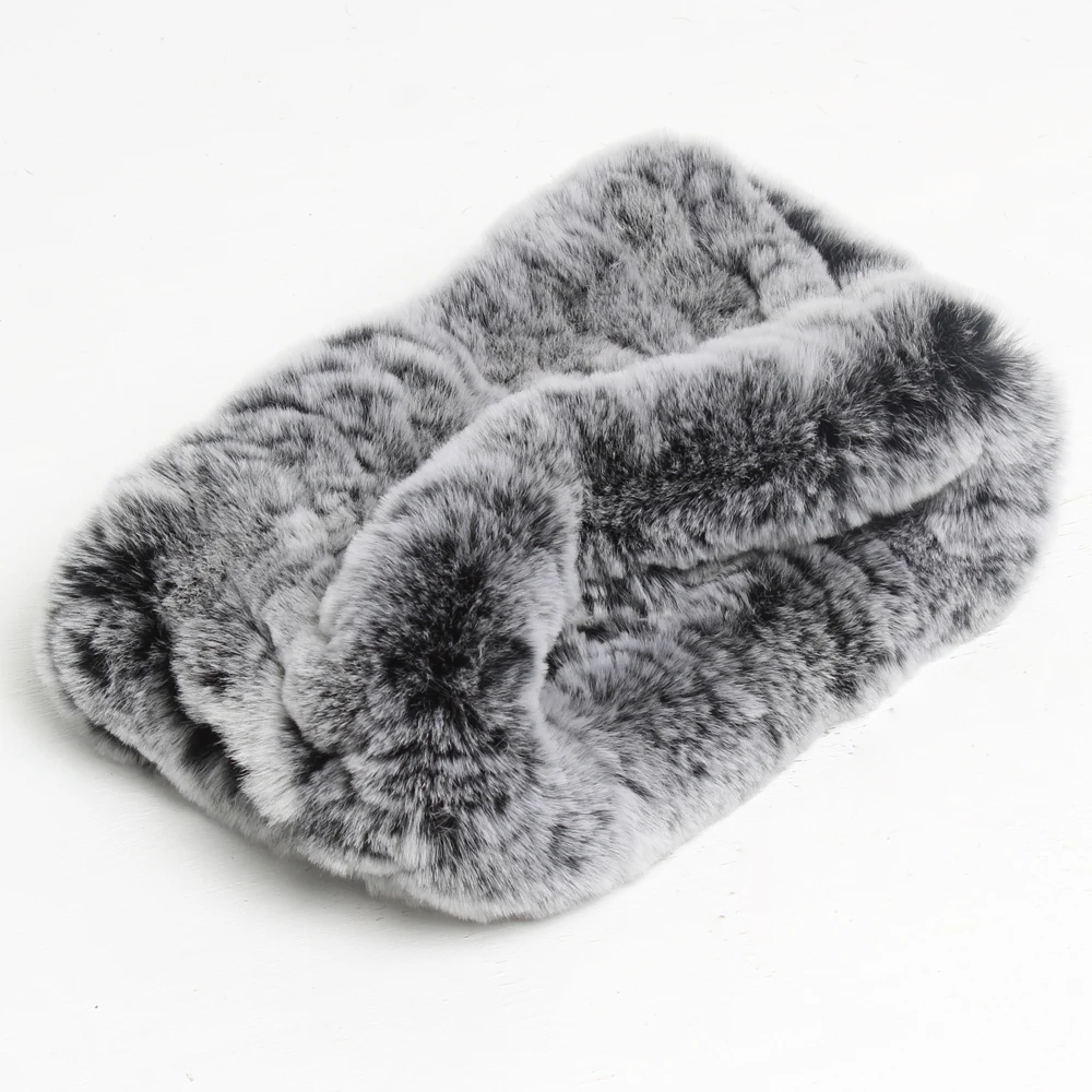 New Arrival Lady Good Elastic Real Rex Rabbit Fur Scarf Knit Genuine Headbands Girls Natural Ring |