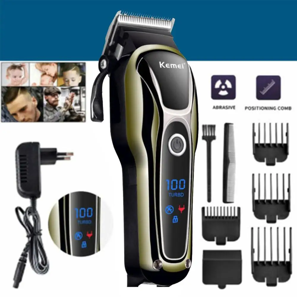 

KEMEI Professional Digital LCD Men Electric Hair Clipper Cordless Clippers Adult Child Razors Beard Trimmer Electric Hair Cutter