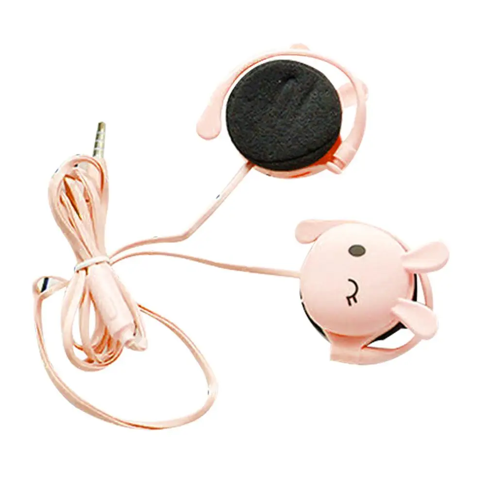 Creative cute cartoon rabbit stereo headset noise reduction with microphone 3.5 mm ear-hook sports music gift | Электроника